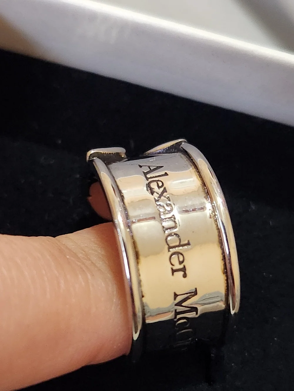 Alexander McQueen Silver Safety Pin Ring Size 21 Italy